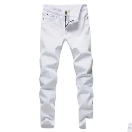 Мужские джинсы, мужские эластичные модные белые джинсовые брюки для мужчин, весенне-осенние брюки в стиле ретро, повседневные размеры 28-42, Прямая доставка, одежда Clo Dhxof