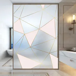 Adesivi per finestre Pellicola privacy Decorazione Bellissimo motivo geometrico Adesivo in vetro colorato Incollaggio statico non adesivo Vento ghiacciato