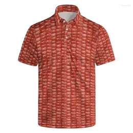 Herren-Poloshirts, Früchte, 3D-Druck, Bananen-Ananas-Poloshirt, Herren, Sommer, Mais, Grafik, kurze Ärmel, lockeres Revers, T-Shirts, Tops, lässige Knopf-T-Shirts