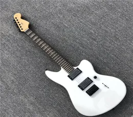 Anpassad butik Jim Root Signature White Jazzmaster Electric Guitar Rosewood Fingerboard utan Inlay Big Headstock Black Hardware5356000