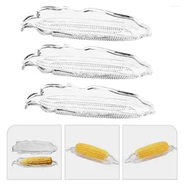 Tallrikar 3 st Corn Dish Serving Plate BBQ GRILL TOOLS TABLEWARE Holder Rishes For On The Cob Plastic Creamed