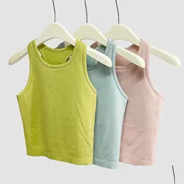 Yoga Outfits Lu Ebb Top With Chest Cushion Breathable And Quick Drying Running Sports Fitness Vest Drop Delivery Outdoors Athletic Out Otv4A