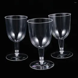 Tek kullanımlık fincan pipetler 8 adet plastik cam küçük tatlı bira kupası açık çok kullanımlı parıltı viski gözlükleri kupalar kırmızı