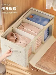 Joybos Oxford Cloth Clothes Storage Box Separate Organizer Folding and Finish Basket Quilt Pants Home Use 240319