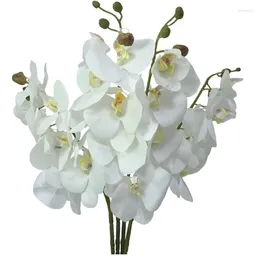 Decorative Flowers BEAU-4Pcs Tabletop Phalaenopsis Artificial Flower With Leaves Home Decoration Furnishings Wedding