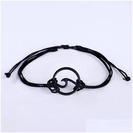 Chain Bohemian Wax Woven Wave Twist Bracelet Set Drop Delivery Ot4Iy