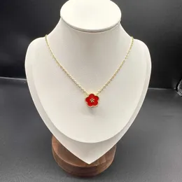 Oryginalność marki Wysoka wersja niszowa projekt japoński i styl damski naszyjnik Van Five Flower Clover Collarbone Chain Bransoletka biżuteria