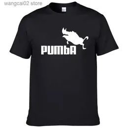 Homens camisetas PUMBA Impresso T-shirt Verão Hip Hop Sports Bottom Curto Slve Flying Boar Wild Boar Fun Creative Womens Plus Size Top T240401