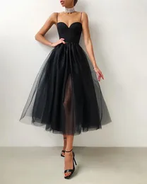 Fashion Women Summer Formal Party Cocktail Dress Solid Color Spaghetti Straps Side Slit Mesh Braces for Girls BlackWhite 240329