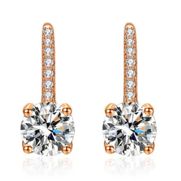 다이아몬드 패스 테스트 여성 Moissanite Earrings S925 Sterling Silve Rose Gold Plated 1ct Moissanite Earrings Girls 여자 생일 선물.