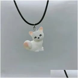 Pendant Necklaces Yungqi Chic Resin For Women Girl Cartoon Animal Charm Necklace Fashion Choker Jewelry Party Gifts Drop Delivery Pend Dh7Cl