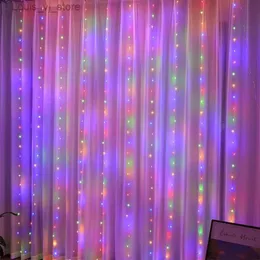 LED文字列6/4/3m妖精ストリングライトカーテンガーランドUSBフェストゥーンリモートクリスマスデコレーションニューイヤーランプホリデーウェディング装飾YQ240401