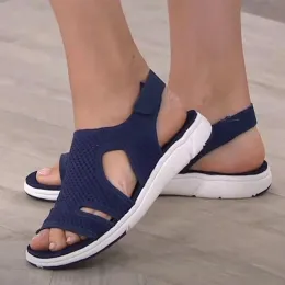 Sandali donne sandali piattaforma a colori solidi sandali scarpe casual estate slipon aperta chaussure femme spiaggia piatto da donna scarpe dimensioni 45