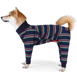 Abbigliamento per cani Pigiama a 4 zampe Elasticità Tute per animali domestici Vestiti caldi Tute intere T-shirt PJS Cucciolo per animali domestici Costume per cani di taglia grande Labrador