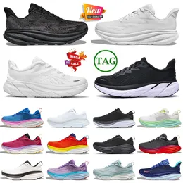 Moda Top Quality Clifton 9 Bondi 8 Athletic Running Shoes Womens Mens Mesh Cloud Platform Treinadores Triplo Branco Preto Pessoas Livres Esportes Ao Ar Livre Sapatilhas Corredores