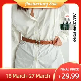 Fantastisk sång Metal Nail Buckle Belt Shirt Belt Women's Belt Jean midjeklänning Bältesbältet Tillbehör 240315