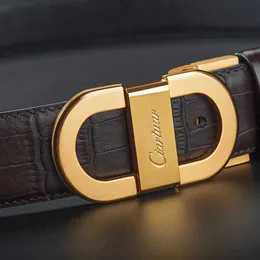 Cinture Ciartuar cintura in pelle da uomo cintura di design di lusso da uomo cintura da sposa in oro cintura nera casual in metallo Q240401
