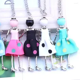 Pendant Necklaces Trendy Women Doll Cute Black Long & Dress Baby Girls Maxi Necklace Brand Fashion Statement Jewelry