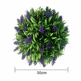 Flores decorativas planta falsa bola lavanda topiária cesta suspensa decoração de casa restaurante casamento artesanato 1 peça 20cm 25cm 30cm