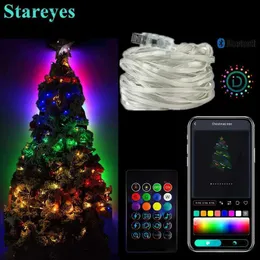 LEDストリングスマートRGB USB DC5V 5M 10M 15M 20M IP65 String WS2812B IC MAGIC COLOR BLUETOOTH APP IRリモートクリスマスライトDIY装飾YQ240401