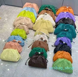 Sacos de noite de couro genuíno tecido nuvem saco macio bolinho 2022 novas mulheres coreanas um ombro oblíquo cruz mão pequena