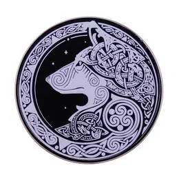 Viking Odin Wolf Brooch Pin Pin Norse Biżuteria