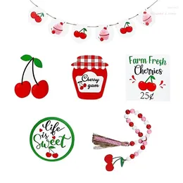 Party Decoration Tiered Tray Decors Set Farmhouses Decorations For Kitchen (Cherry Theme)