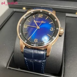 Grestest AP Wrist Watch Code 11.59 Series 41mm Automatisk mekanisk mode Casual Mens Swiss Second-Hand Famous Watch 15210or.OO.A028CR.01 Rökt Blue Single Table