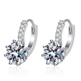 Orecchini classici in mossanite da 2 ct Gioielli di lusso in argento sterling 925 VVS Moissanite con diamanti per orecchini a bottone per ragazze regalo da donna