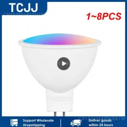 コントロール1〜8PCS ZigbeeWifiスマートダミブルバルブGU10 MR16 RGB C+W LEDライトサポートALEXAアシスタント音声コントロール