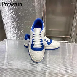 Casual Shoes 2024 Leather Round-Headed Small White Women's Color Matching Retro Sneakers Men's Clouds Couple Summer