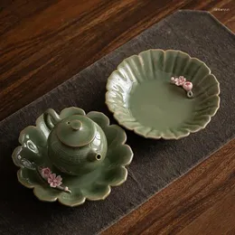 Tacki herbaty ceramiczne taca ręcznie pinchating kwiatowy piec kuchenne pomysły na gotowanie