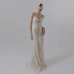 Vestidos de pista de luxo celebridade brilhante requintado lantejoulas manga transparente miçangas sereia querida sem costas vestidos de festa de noite