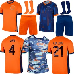 24 Holandia 2024 25 Memphis Soccer Jersey Holland Jong Virgil Bergvijn Klaassen Blind de Ligt Men Kit Kit Dutch Pre Match Training Football Shirt