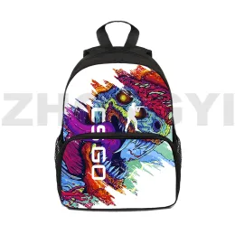 Bags Anime CS Go Game 3D Backpacks Backpack da Escola CSGO de desenho animado para estudantes universitários de 12/16 polegadas para mulheres para mulheres