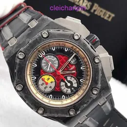 Mens Ap Wrist Watch Royal Oak Offshore Series Forged Carbon Black Ceramic Titanium 26290io Limited Edition Automatisk mekanisk herrklocka