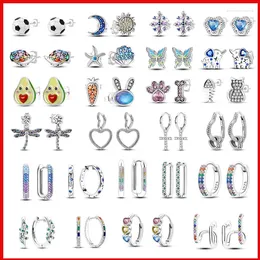 Серьги-гвоздики из стерлингового серебра 925 пробы, обруч в форме сердца, оригинальная луна, снежинка для женщин, подарок, свадебная вечеринка, модные украшения