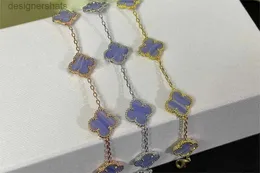 Designer Vanly Braceletts Clefly Marke Love Clover Charm Armband für Frauen lila Stein Türkei Konsistente Tennis Nagel Lehrer Weddin Weddin