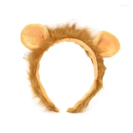 Party Supplies Adult Teens Halloween Lion Ear Shape Headband Plush Hair Hoop Makeup Live Broadcast Cosplay Headpieces Wholesale