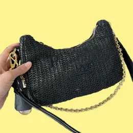 Popüler tasarımcı siyah crossbody çanta klasik tek fermuar lüks el çantası moda zarif zarif hasır dokuma crossbody çantaları kadınlar için 05 b4