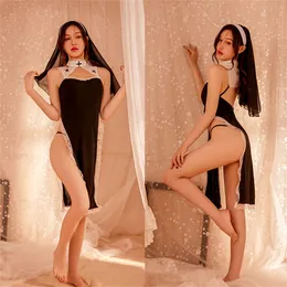 Sexy erotic role play Girl Lingerie Woman Body Erotic maid Nun costume Role play Playfulness costume Naughty role play costume 240401