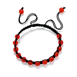 구슬로 된 Bijoux de Mode 6mm 팔찌 요가 부어 르 브리스 Denergie Lansong Rouge 마노 마노 동사 동화 반란 단금형 Lazibracelets 방울 DROP OT70F