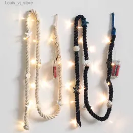 LED Strings Mediterranean style Christmas Day Light String Multifunctional Waterproof Lamp Battery Operated Cotton Rope YQ240401