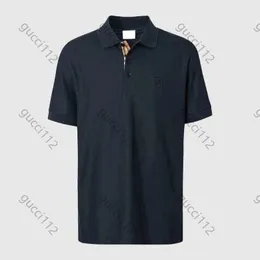 Homens camisetas Europeu Burbrerys Burberry2 Burberrys2 Burrberys Burberry Designer Bajia Camisa Polo Casual Mens Clássico Sólido TB Letra Bordado Verão B Curto ND