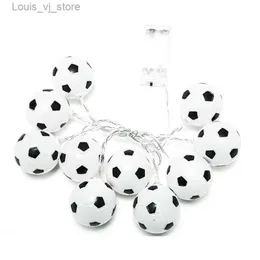 LED Strings Soccer Balls String Lights 10 Football Garland Bedroom Home Wedding Party Christmas Decorative YQ240401