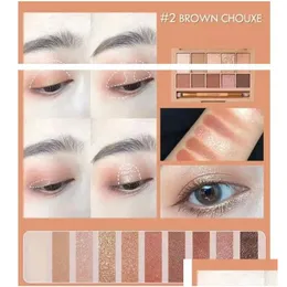 Тени для век Huda Baby The Bed Nudes Палитра теней для век 10 цветов Макияж Naked Natural Nude Matte Shimmer Блестящий пигмент Розовое золото Textu Dhptq