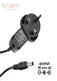 Carregador de fonte de alimentação NAOMI 9V 1A UK Adaptador de fonte de alimentação carregador preto para peças de pedal de efeitos de guitarra Plugue UK Acessórios de guitarra7924054