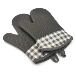 1pcs Short Silicone Professional Oven Silicone Gloves Microwave Insulation Gloves Thickened High Temperature Oven Mitts