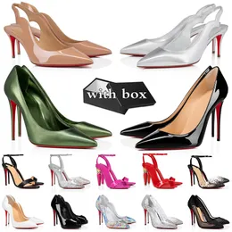 Women Heels Designer Red Bottom Sukiety na wysokim obcasie Buty luksusowe marka OG Point palce pumki stiletto czerwona podele loubiton seksowna platforma szminka slingback kobietę dhgate