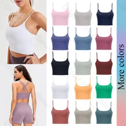 Solid Color Women Yoga Bh Slim Fit Sports Bh Fitness Vest Sexig underkläder med avtagbara bröstkuddar mjuka brassiere svett wicking andningsunderkläder